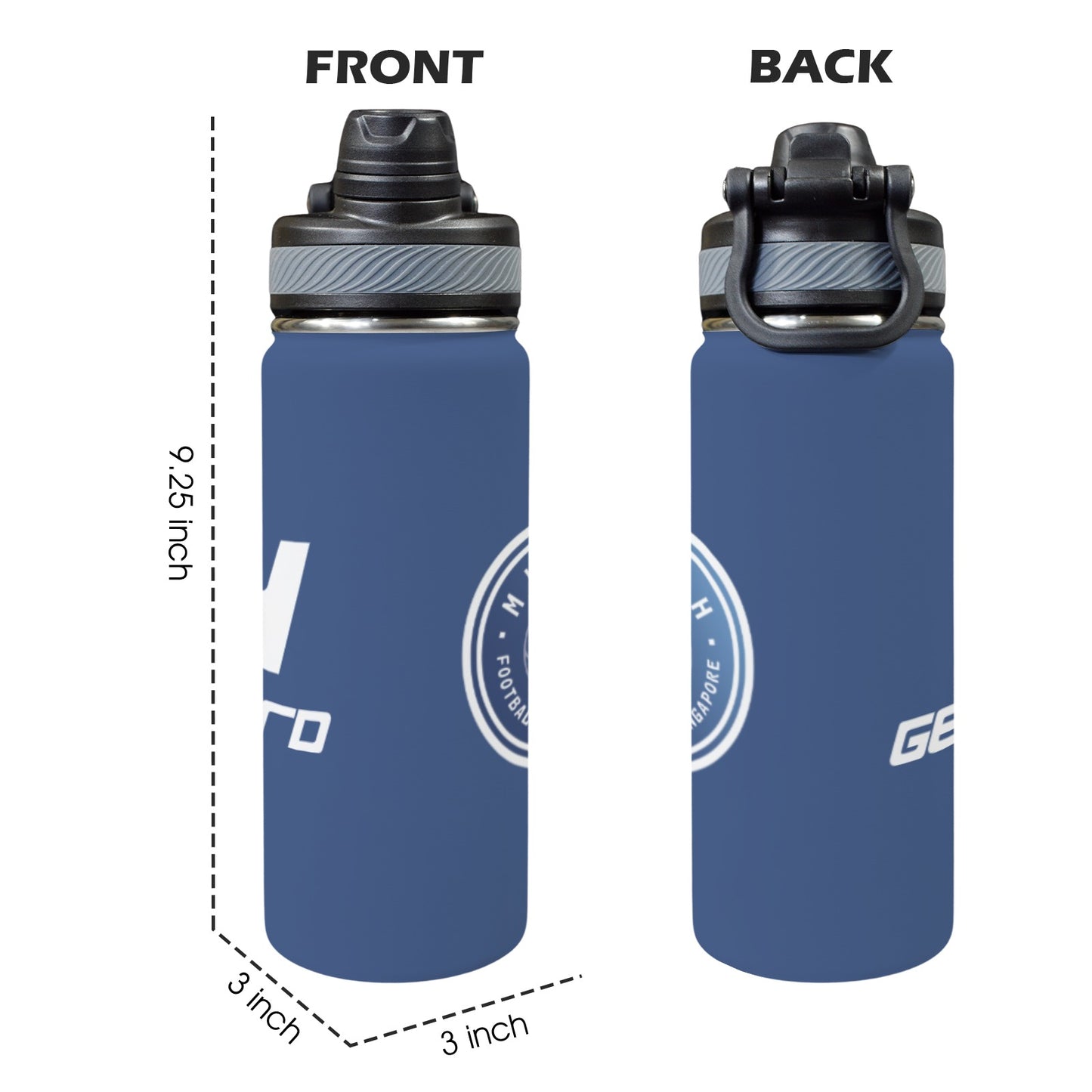 MFS Personalised Name and Number Insulated Water Bottle with Dual-use Lid (530ml)
