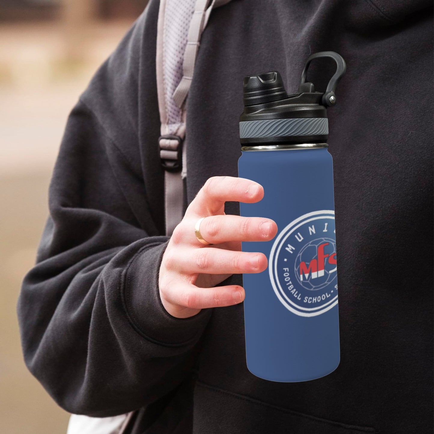 MFS Personalised Name and Number Insulated Water Bottle with Dual-use Lid (530ml)